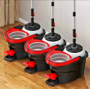 Spin Mop and Bucket System With Hands-Free Foot Pedal Wringer 360°