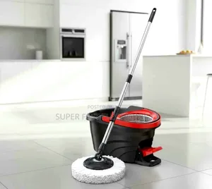 Spin Mop and Bucket System With Hands-Free Foot Pedal Wringer 360°