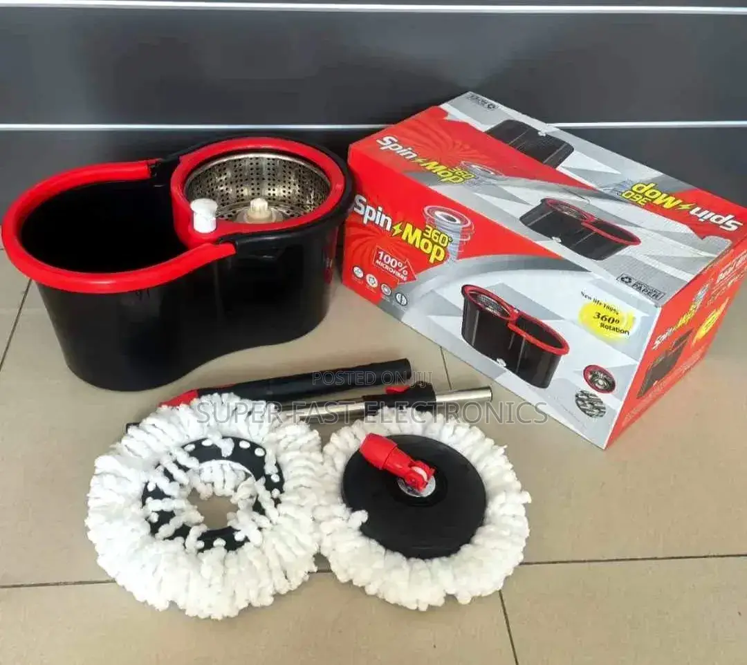 Spin Mop and Bucket System With Hands-Free Foot Pedal Wringer 360°