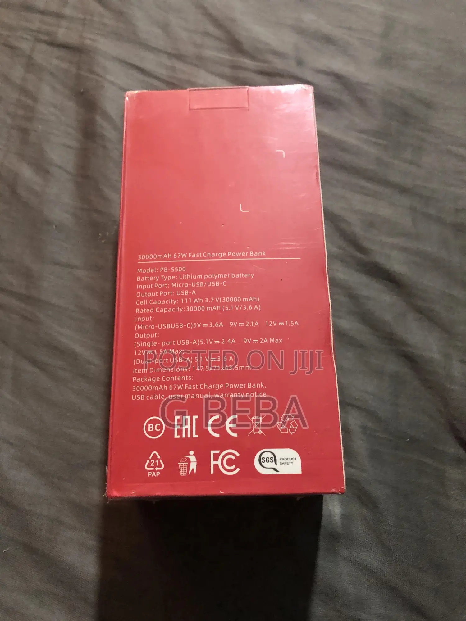 Pb-S500 Power Bank 30,000 Mah