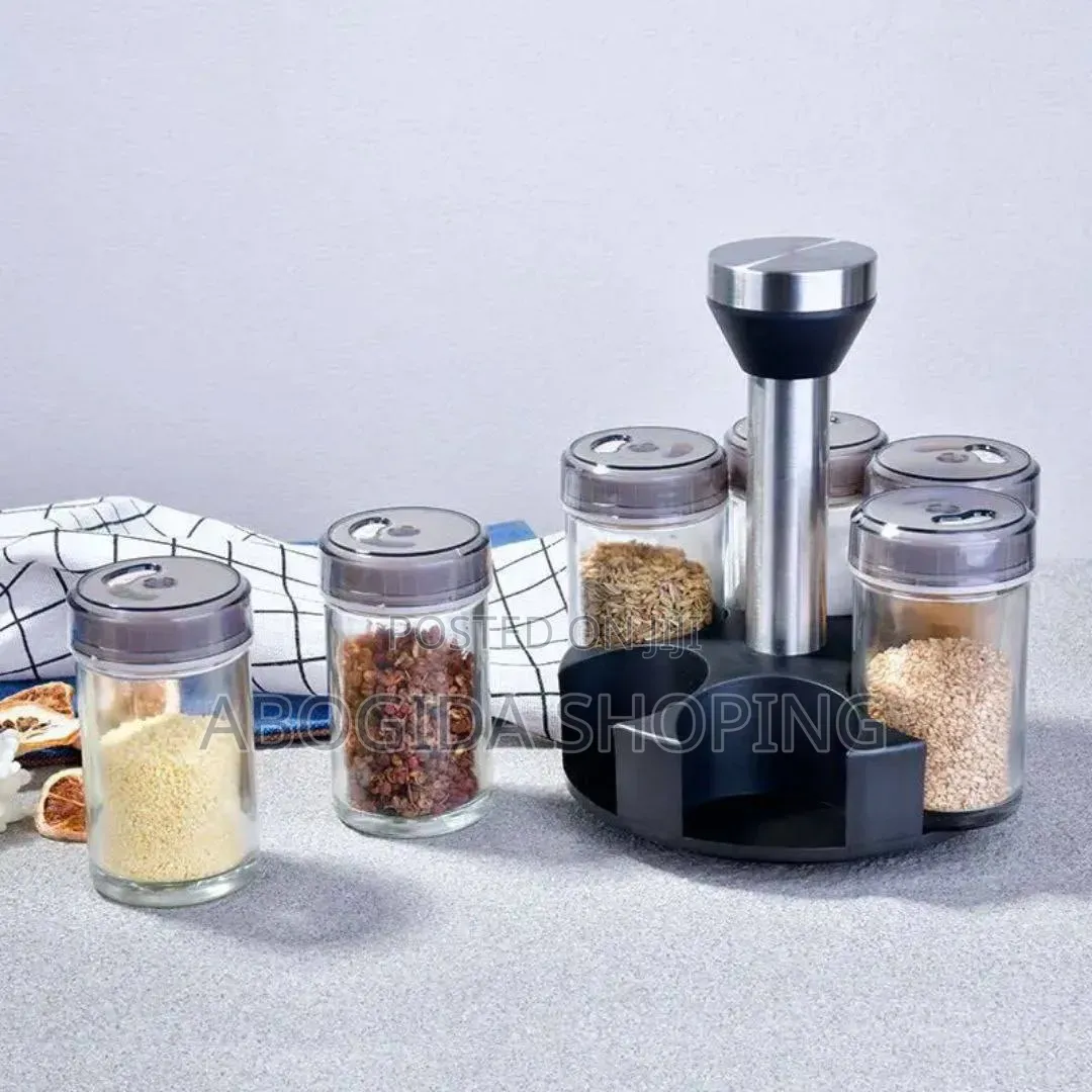 Rotating Glass Seasoning Jar