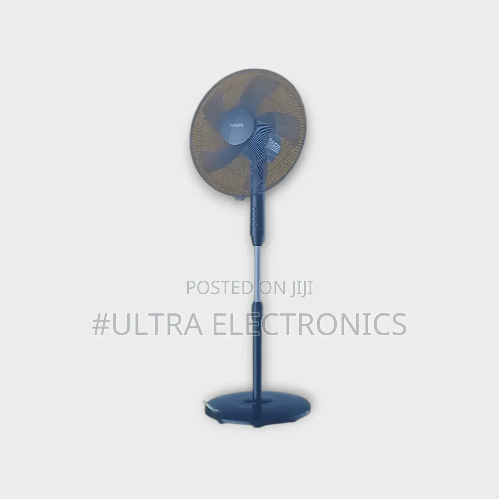 Philips Brand Pedestal Stand Fan Featuring a Dark Blue Color