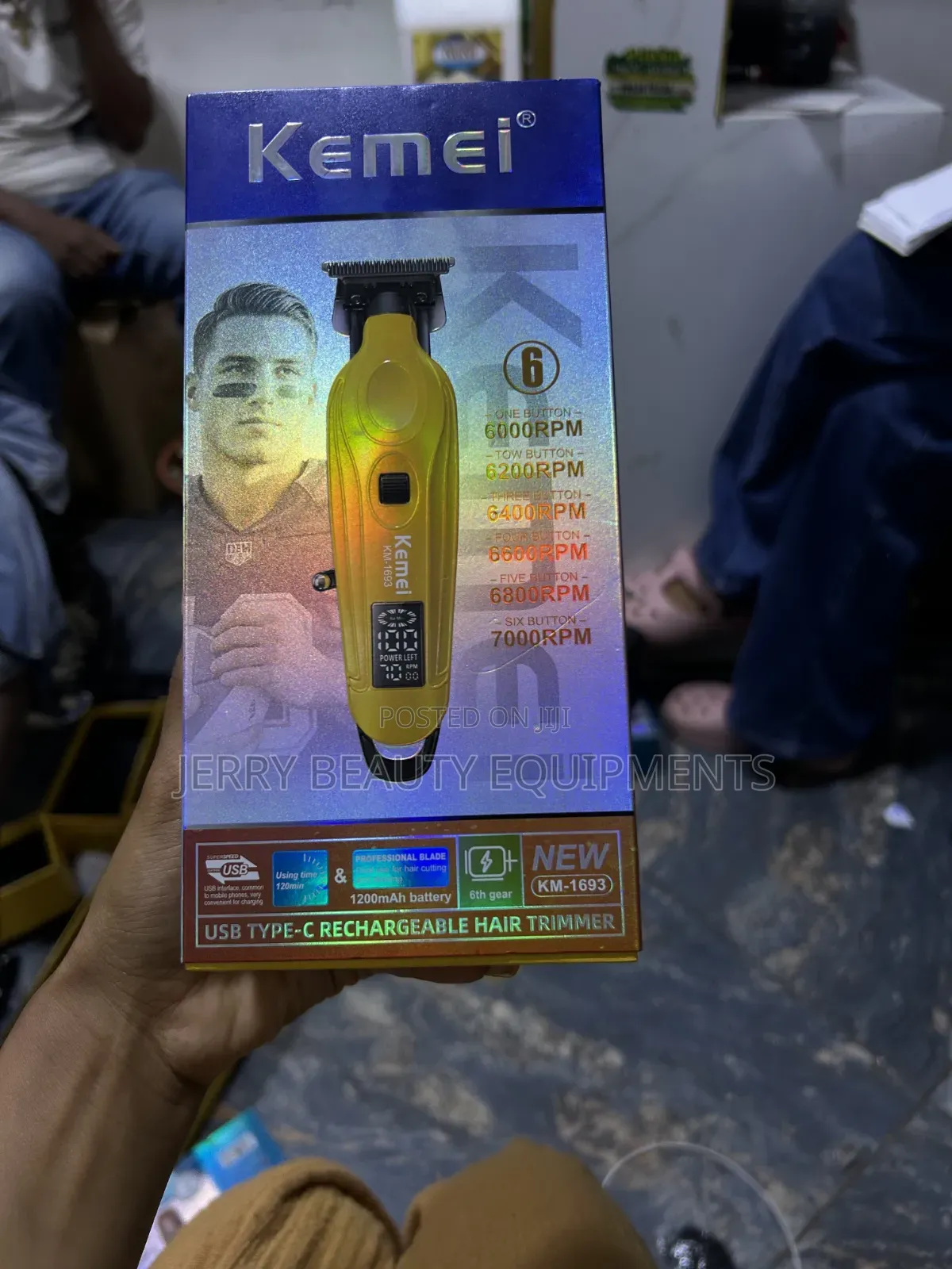 Kemei 1693 Professional Hair Trimmer- Usb Type C