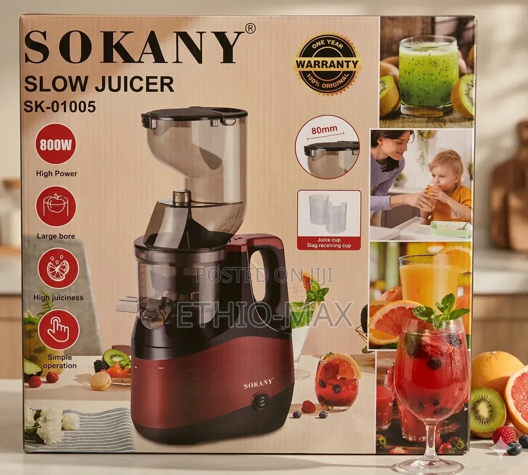 Sokany Slow Juicer 800w – Fresh Juice | Powerful Extraction