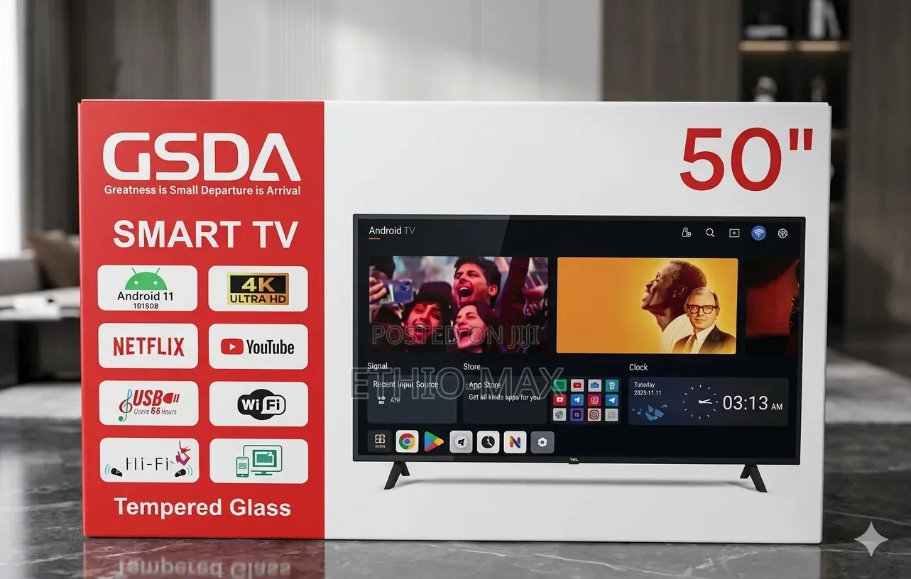 Gsda 50” Smart Android Tv – 2026 New | Original | 3 Year Warranty