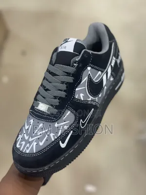 Nike Air Force 1 Low: Black Suede Multi-swoosh
