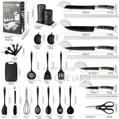Silcone Kitchen Utensils Set ከፍተኛ ሙቀት የሚቋቋሙ 25set