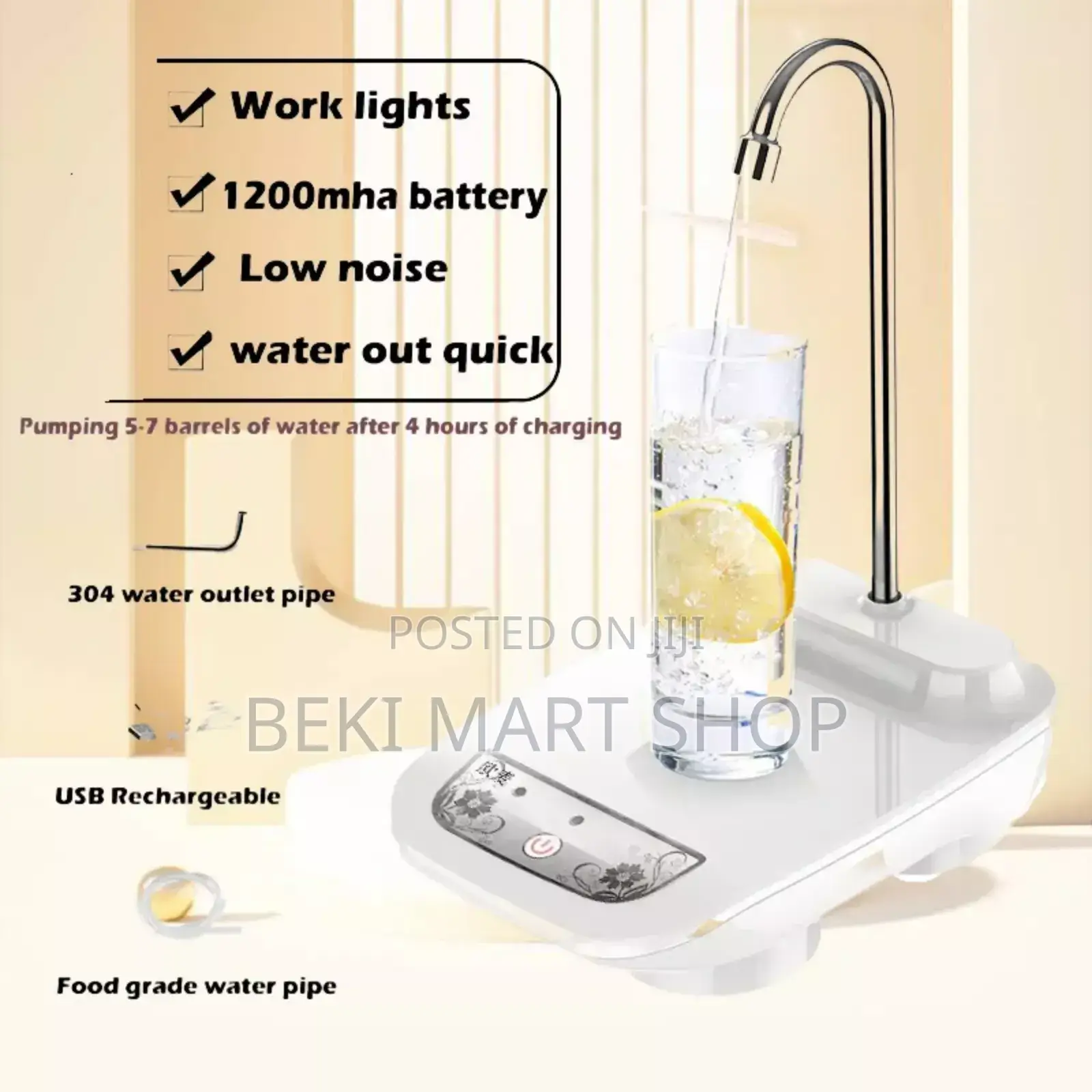 Portable Electric Water Dispenser Usb Rechargeable Water Bottle Pump