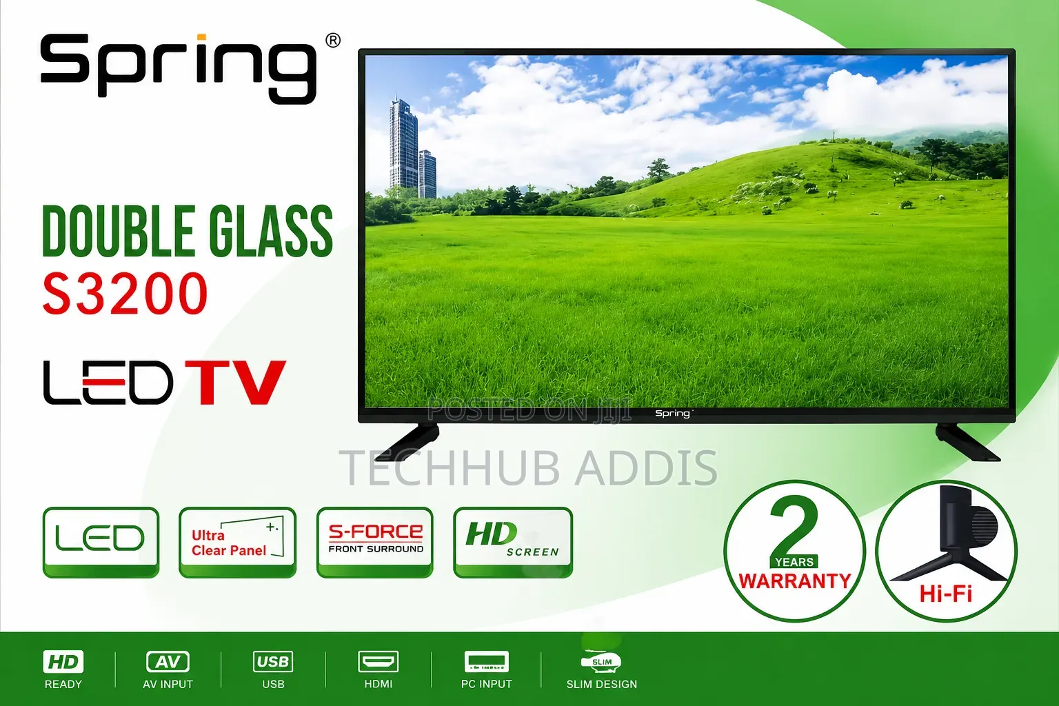 Spring S3200 Double Glass Led Tv – Brand New