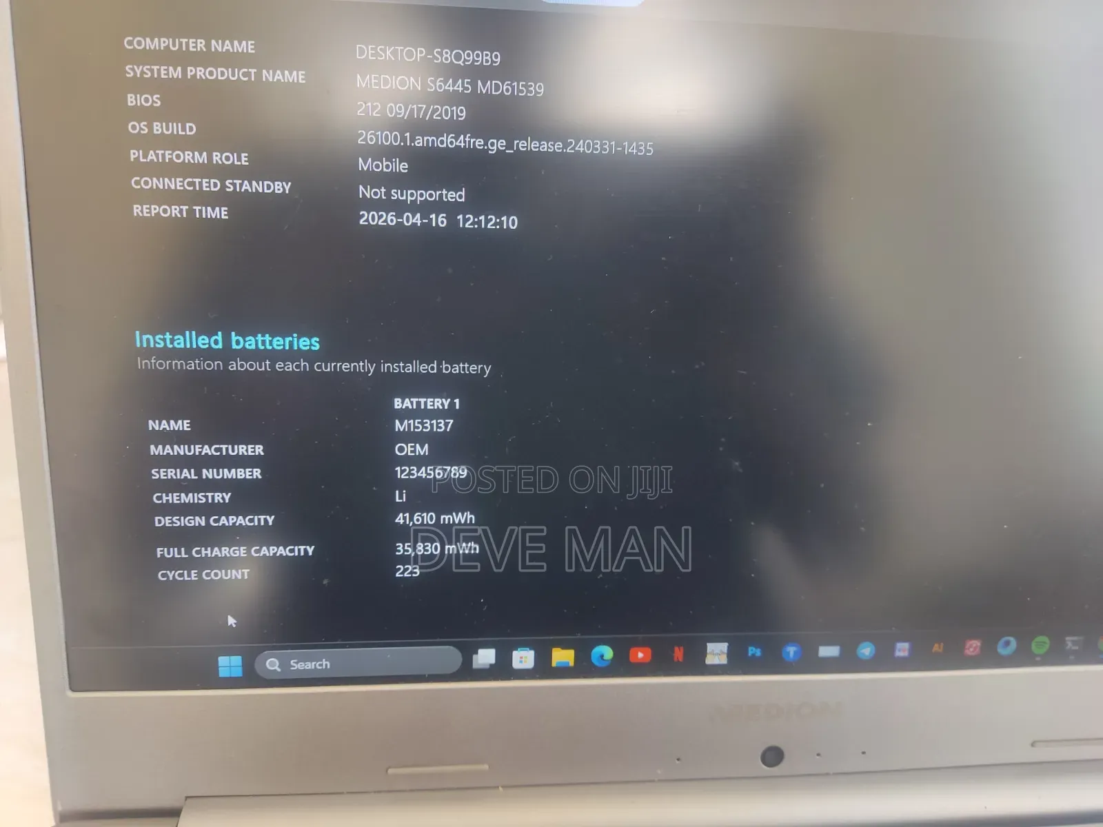 Laptop Medion 8GB Intel Core i5 SSD 512GB