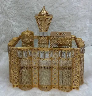 Luxurious Saudi Golden Rokobot Coffee Set የሳውዲ ረከቦት