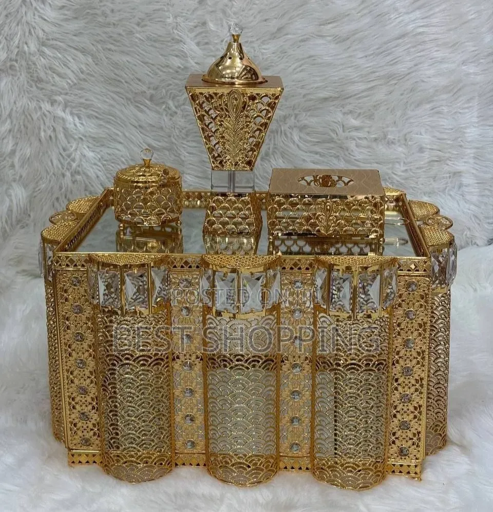 Luxurious Saudi Golden Rokobot Coffee Set የሳውዲ ረከቦት