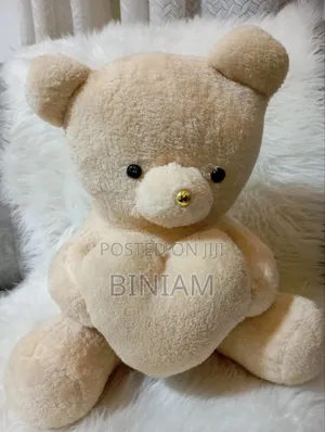 Seating Teddy Bear- Heart Push