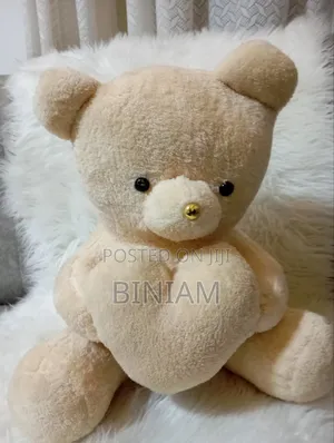 Seating Teddy Bear- Heart Push