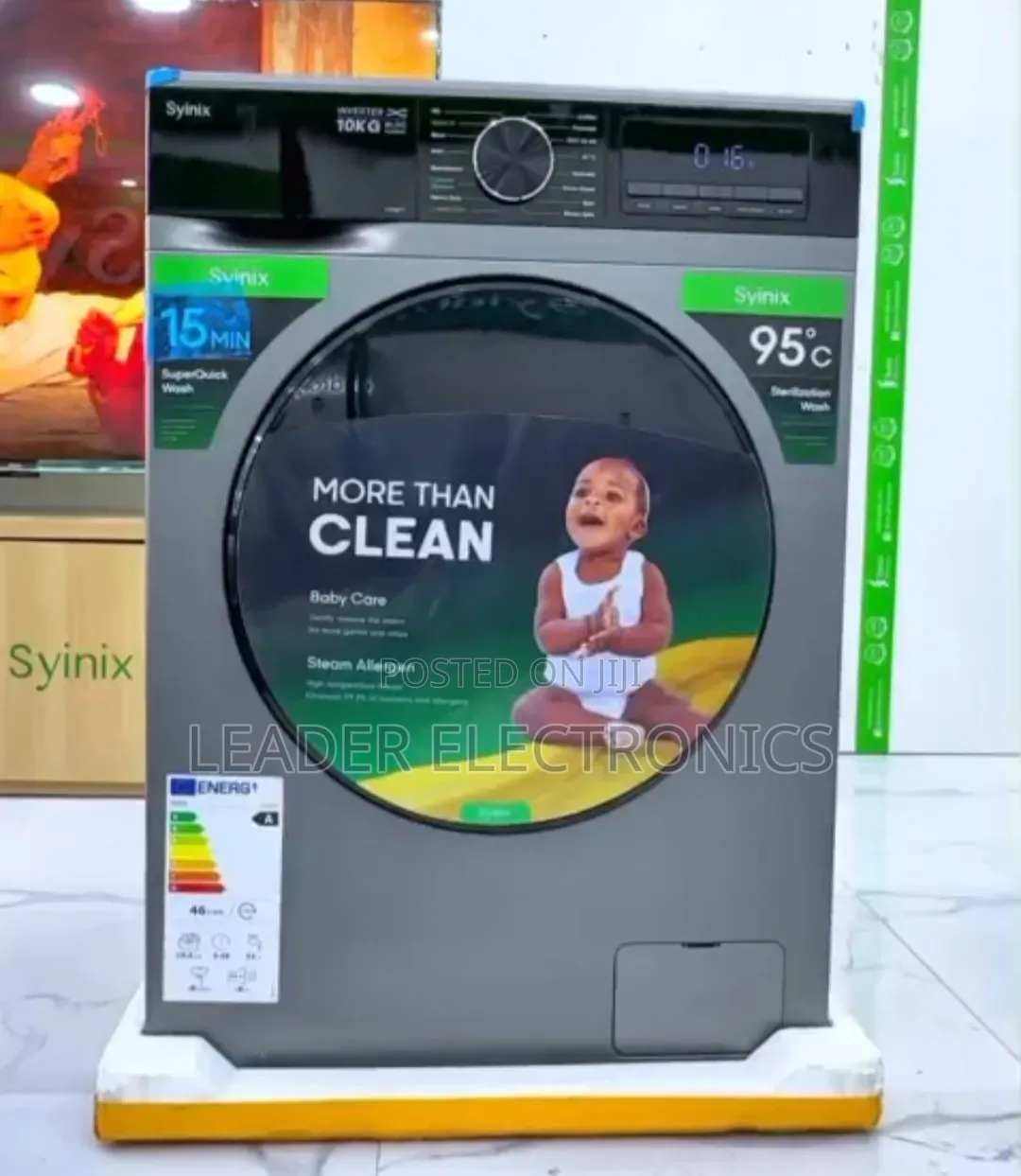 Syinix Full Automatic Washing Machine 10kg – Front Load | Original