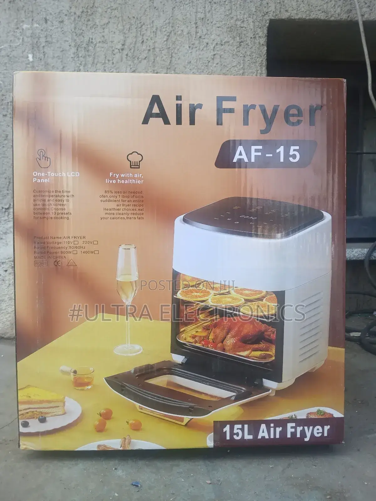 15l Air Fryer Af-15, Featuring a One-Touch LCD Panel