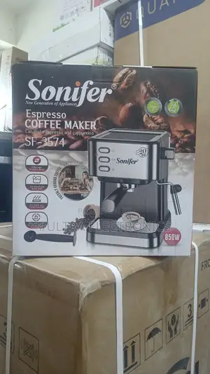 Sonifer Espresso Coffee Maker With a Stainless Steel and Black