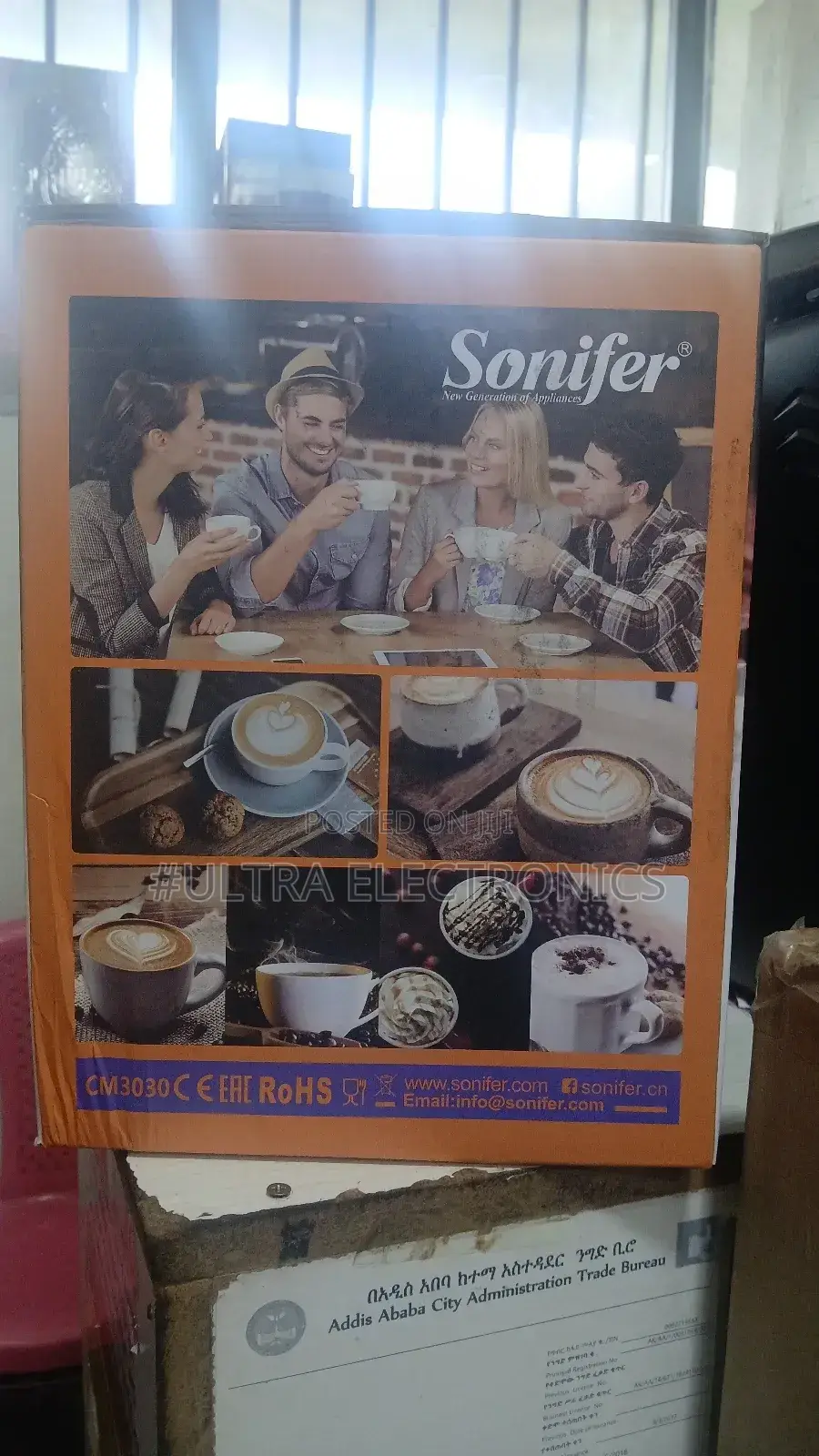 Sonifer Espresso Coffee Maker With a Stainless Steel and Black