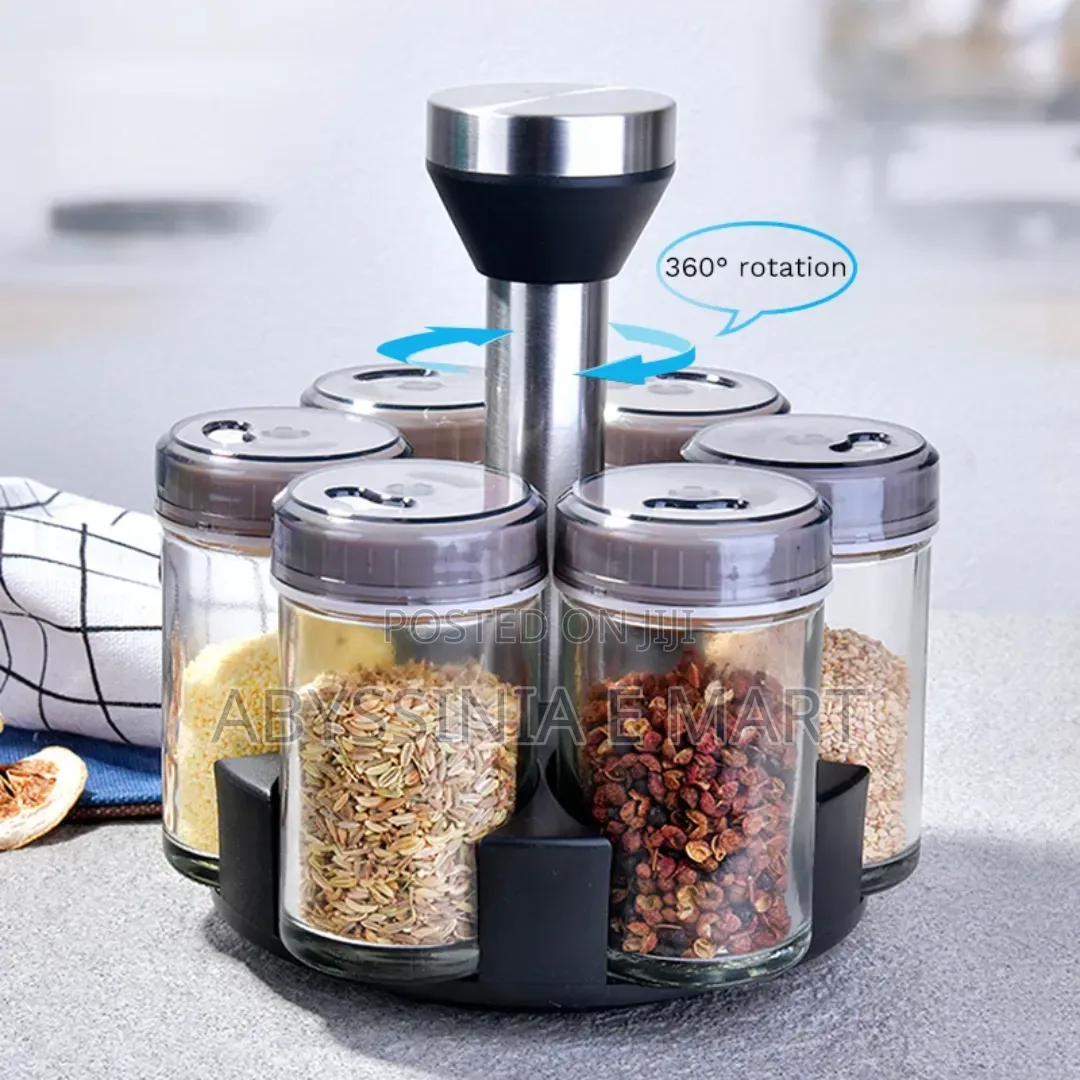 Rotating Spice Glass Jar