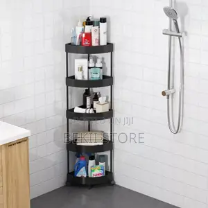 4 Layer Corner Bathroom Storage Rack With Wheels