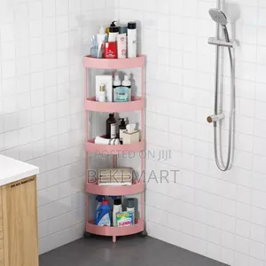 4 Layer Corner Bathroom Storage Rack With Wheels