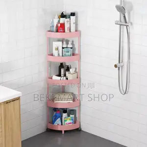 4 Layer Corner Bathroom Storage Rack With Wheels