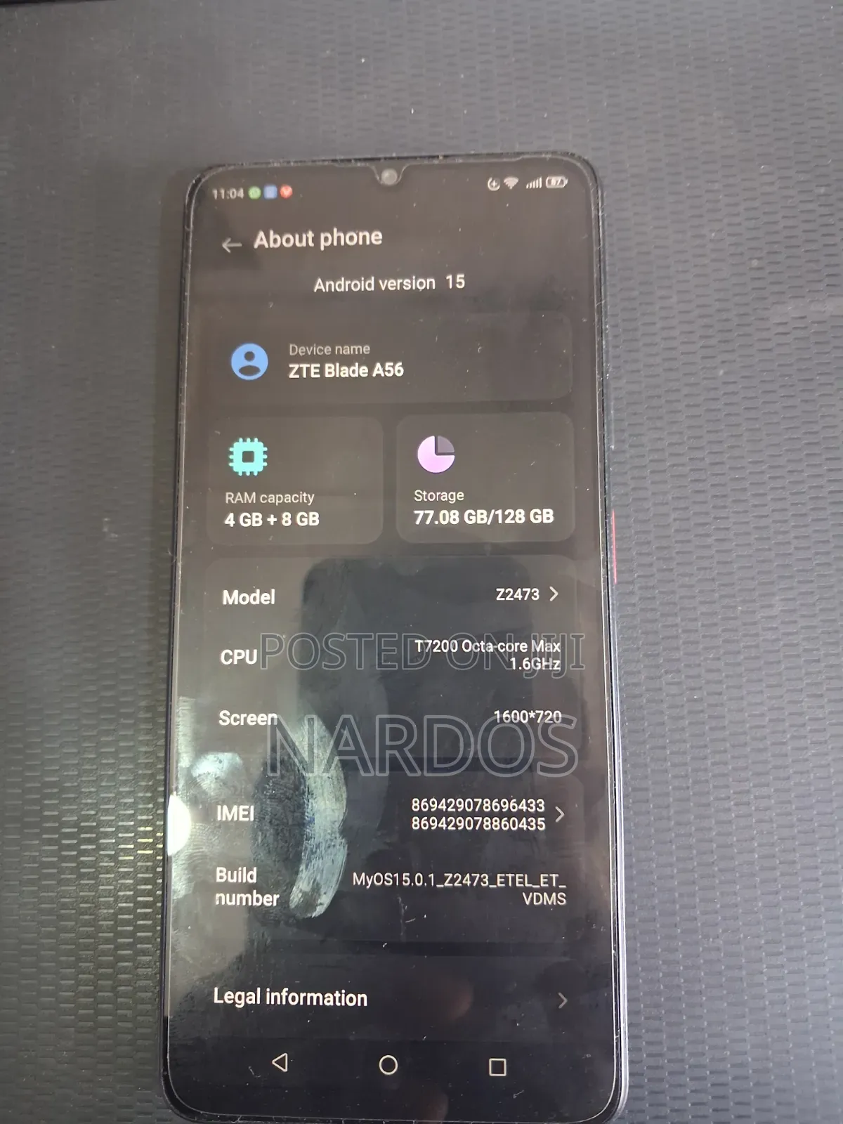 New ZTE Blade A56 128 GB Black