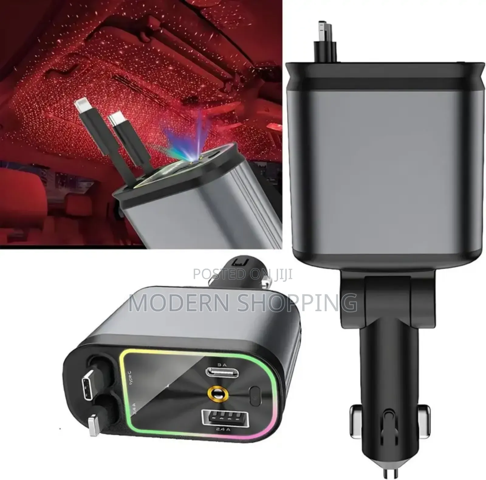 Fast Car Charger With Led Star Light