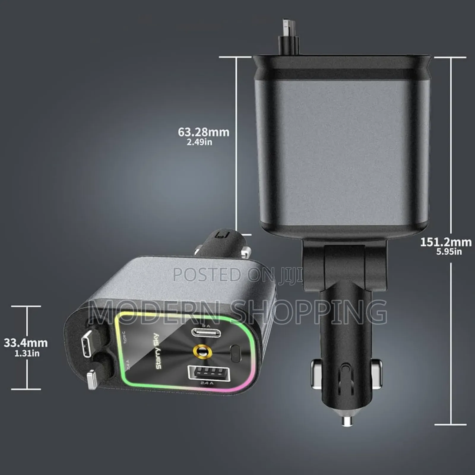 Fast Car Charger With Led Star Light