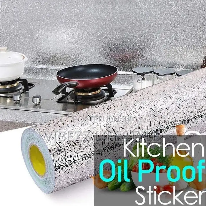 Selfadhesive Kitchen Aluminum Foil Sticker ለኩሽና ግድግዳ የሚሆን የአሉሚኒየም ስቲከር