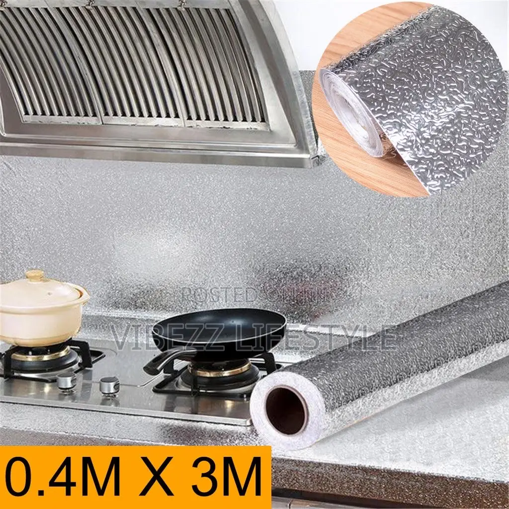 Selfadhesive Kitchen Aluminum Foil Sticker ለኩሽና ግድግዳ የሚሆን የአሉሚኒየም ስቲከር