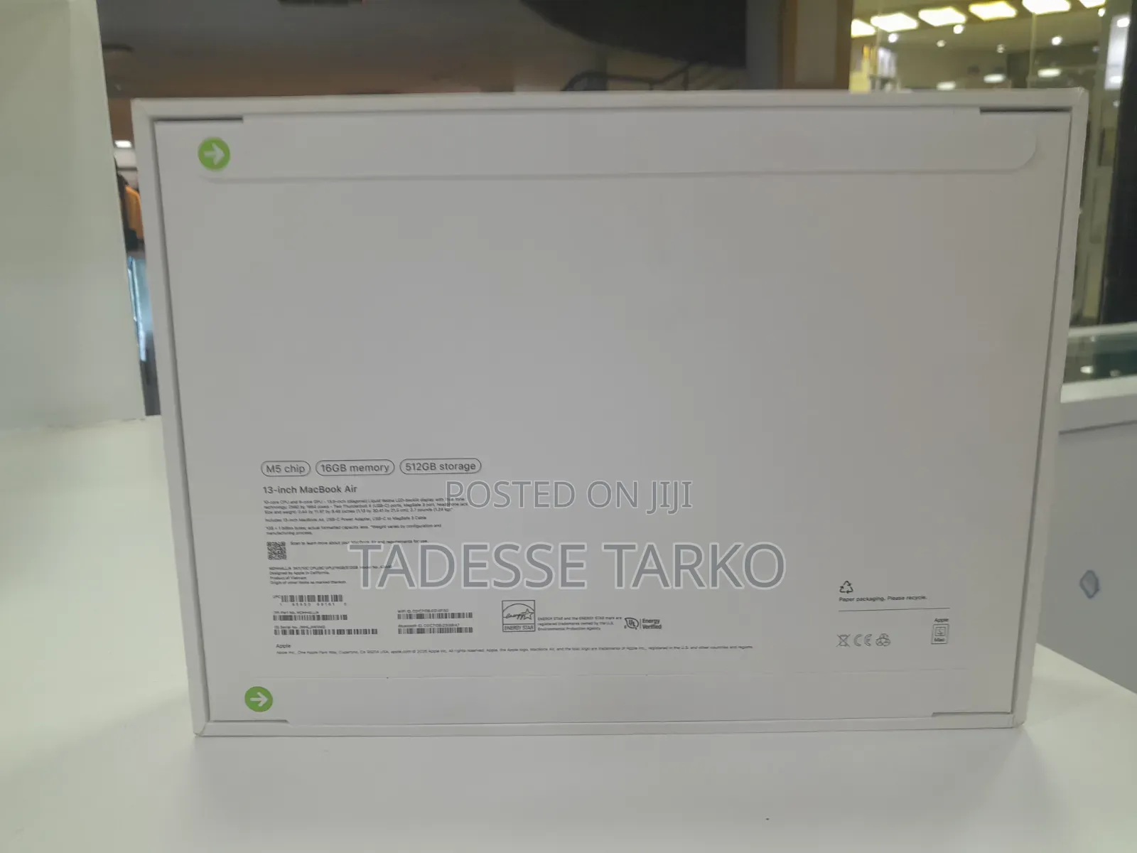 New Laptop Apple MacBook Air 2026 M5 13-inch 16GB Apple M5 SSD 512GB