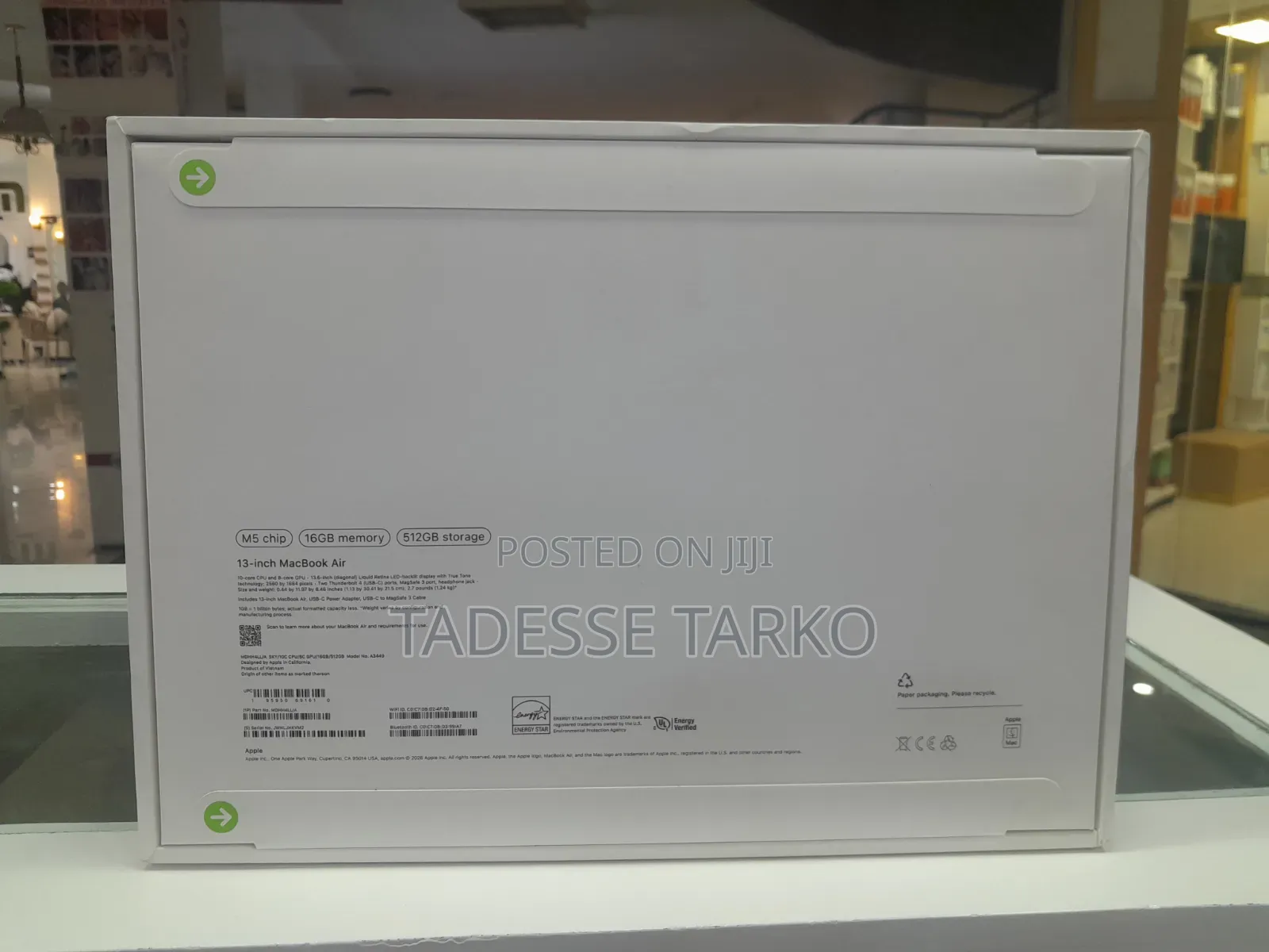 New Laptop Apple MacBook Air 2026 M5 13-inch 16GB Apple M5 SSD 512GB
