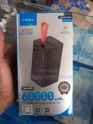 T-Max Power Bank 60,000 Mah (12 Phones +) the New Model ፓወር ባንክ