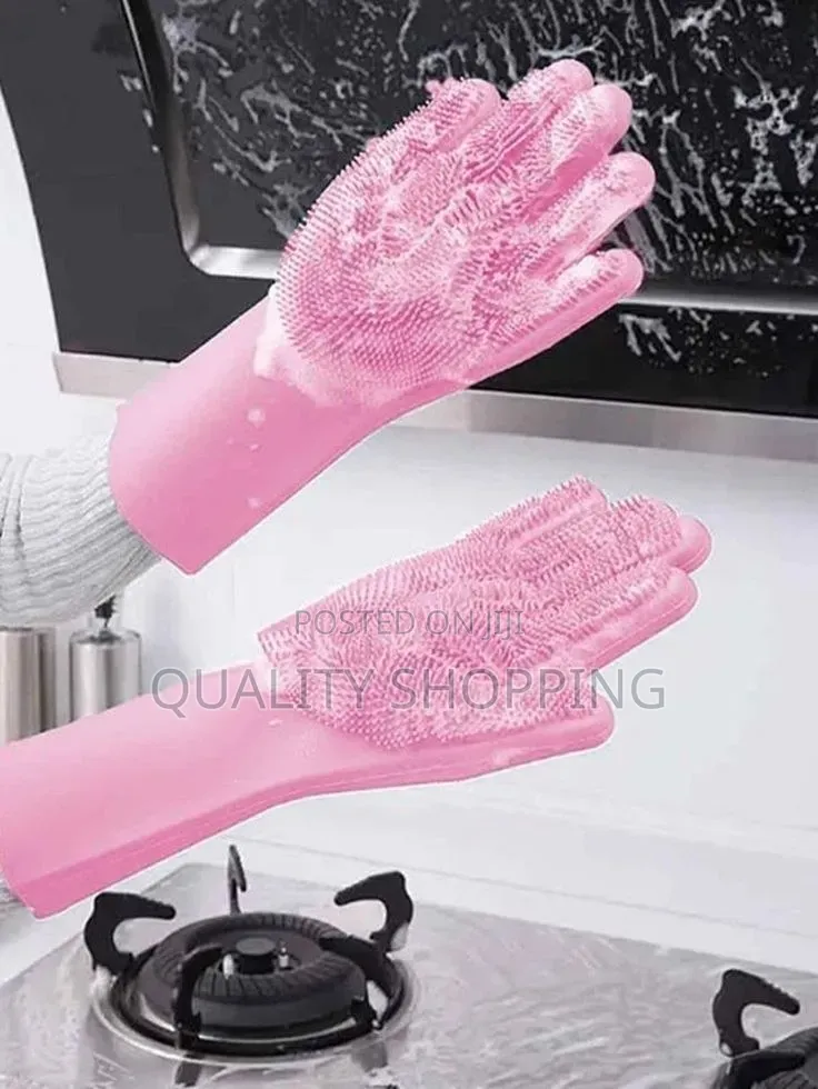 Magic Silicone Dish Washing Gloves High Quality (ወፍራሙ)