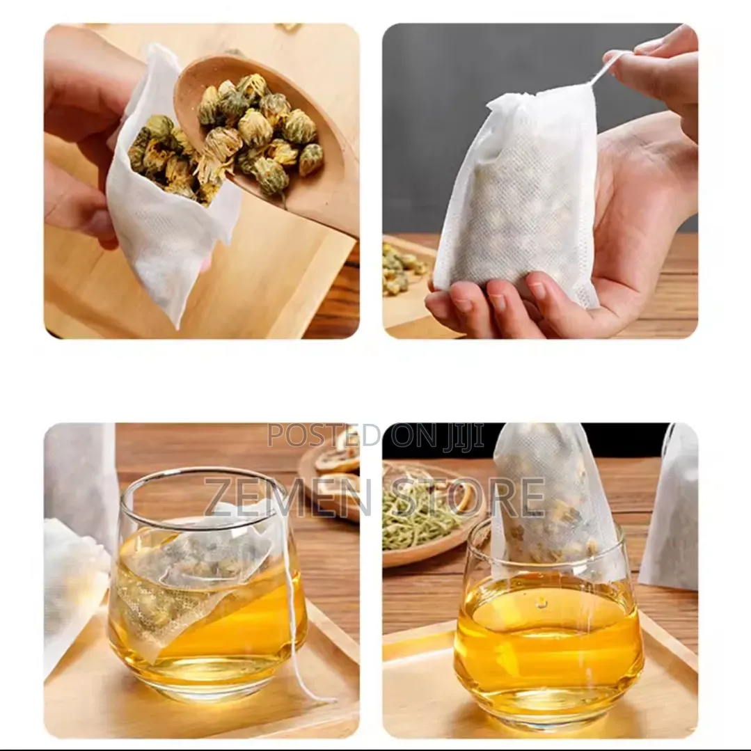 100pcs Disposable Tea Filter Bags የቅመም መንከሪያ