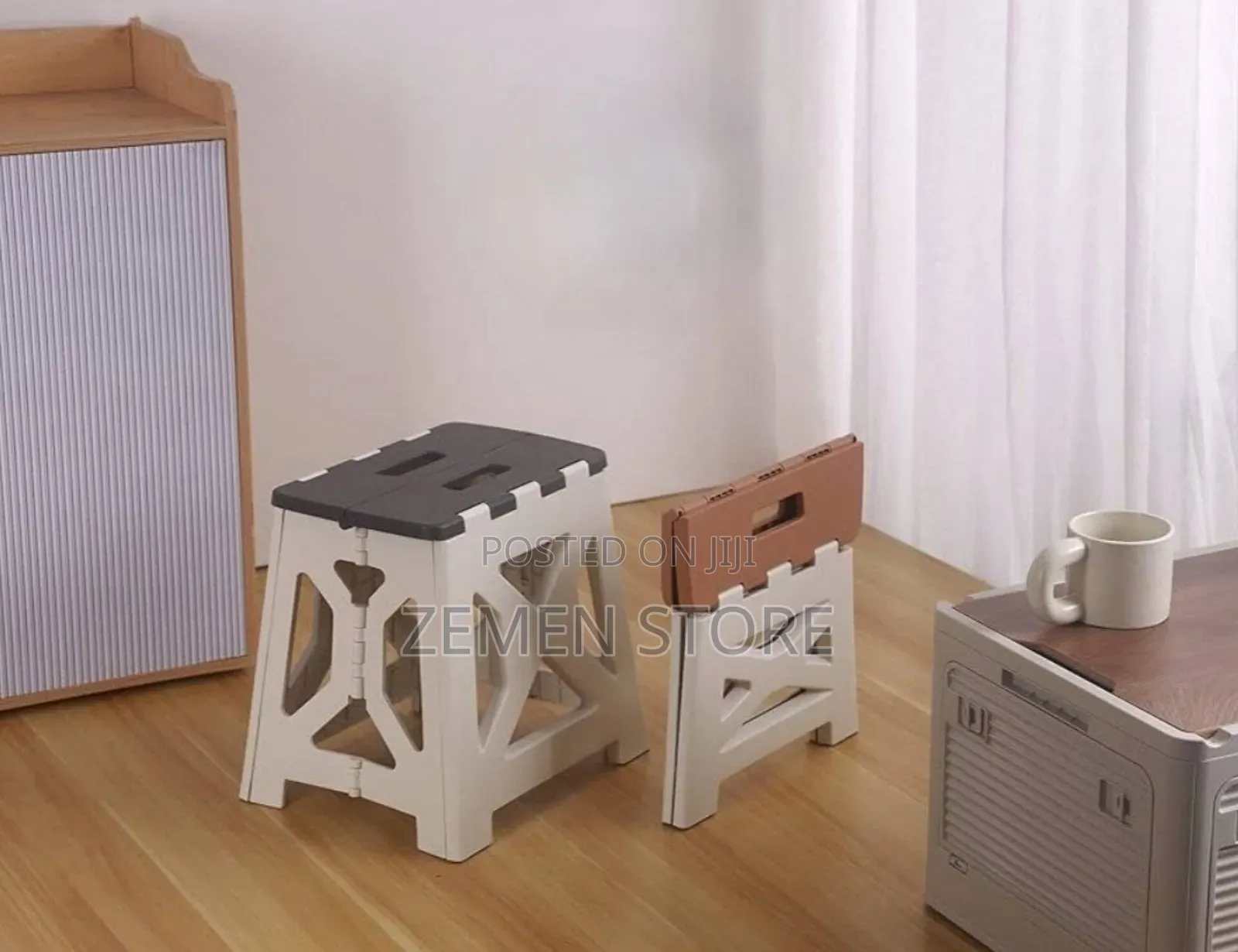 Folding Plastic Stool Small Large ተጣጣፊ ወንበር