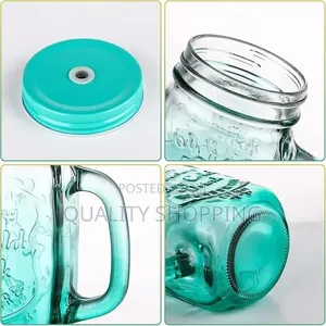 Fashionable Vintage Mason Glass Drinking Jar With Straw 500ml