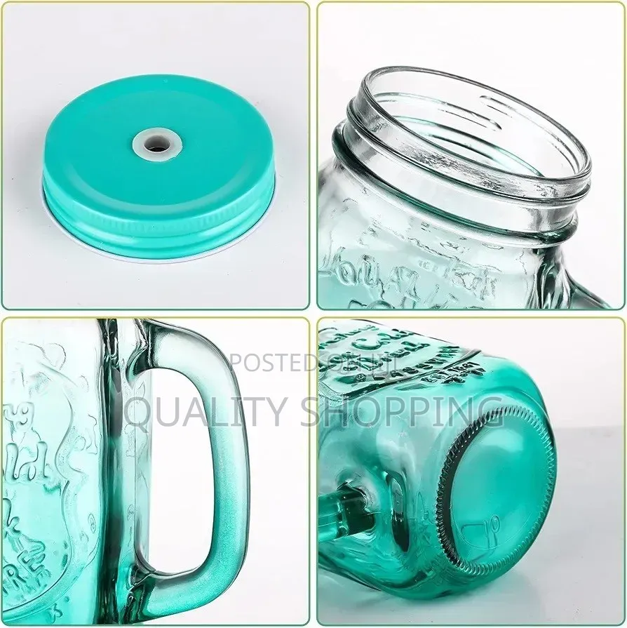 Fashionable Vintage Mason Glass Drinking Jar With Straw 500ml