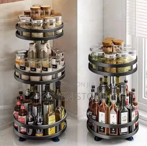360° Rotating Storage Rack 3-Tier 60cm የእቃ መደርደሪያ