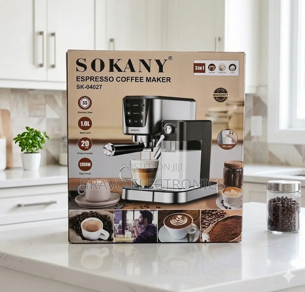 Sokany 20 Bar Coffee Maker – 1350w | Rich Taste Fast Brewing