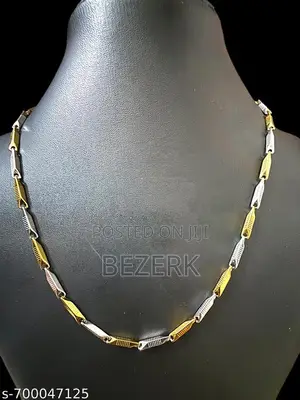 Steel Two-Tone Gold and Silver Plated Chain Necklace Stainless Steel