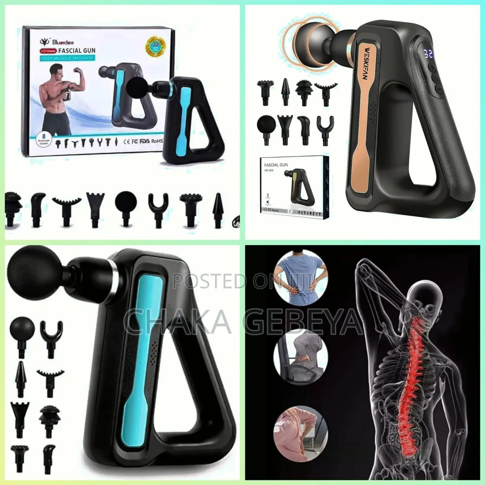 Rechargeable Deep Tissue Massager – 8 Heads,