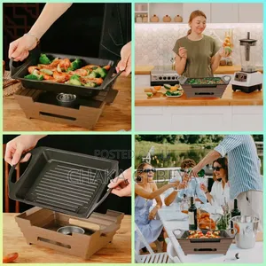 Ethiopian Style Table Grill – With Meat/Vegetable Rest, Non‐Stick