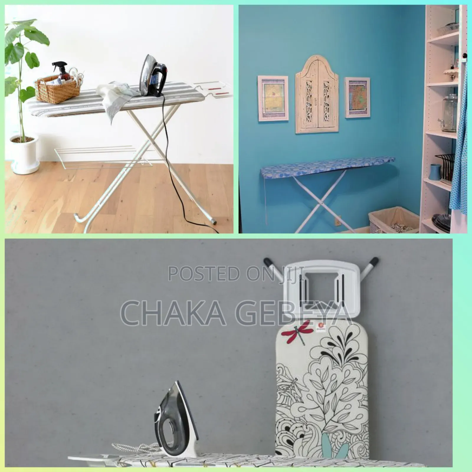 Adjustable Height Ironing Board – With Iron Rest, Mesh Platform