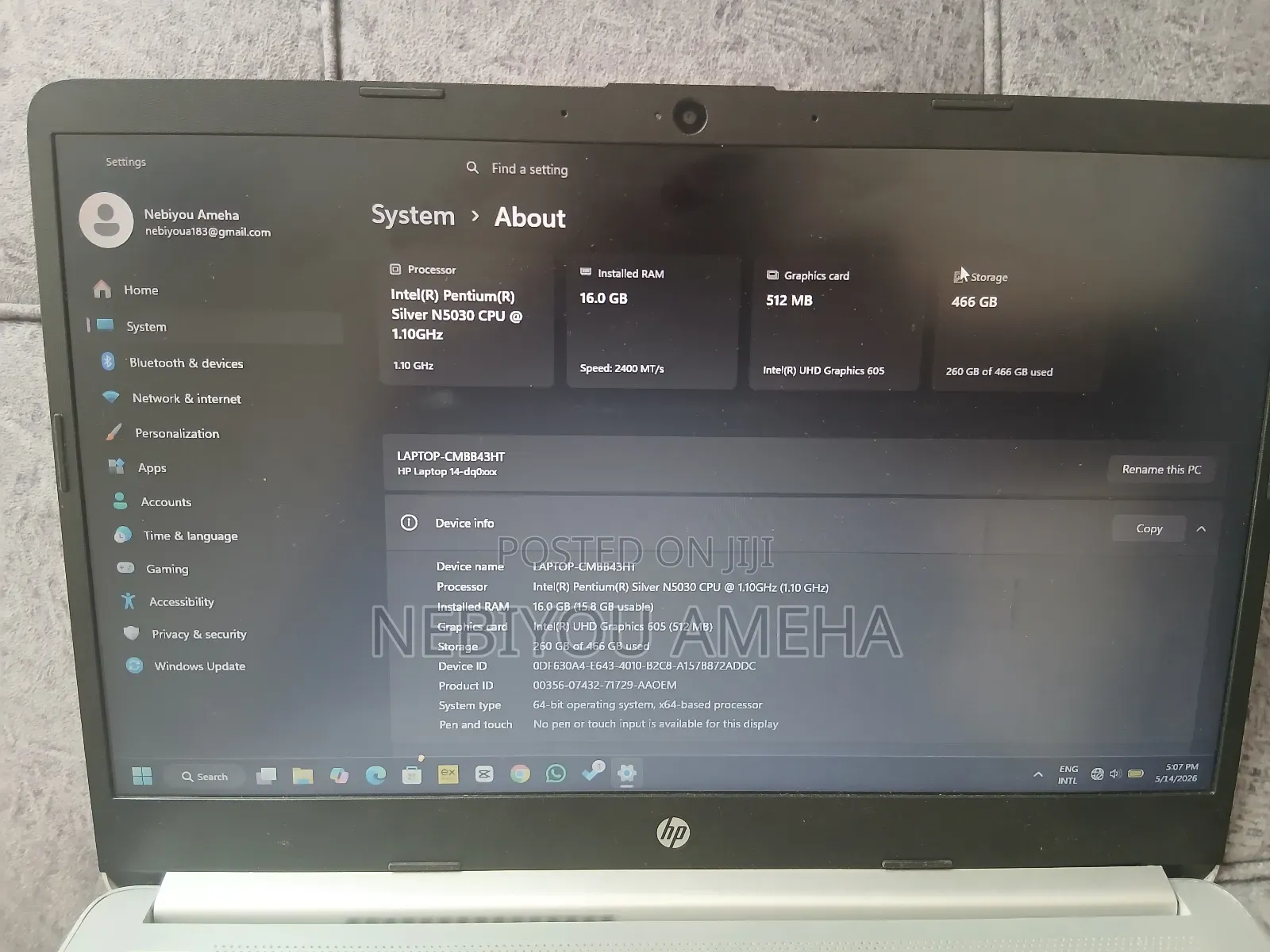 Laptop HP Stream Notebook 16GB Intel Pentium SSD 512GB