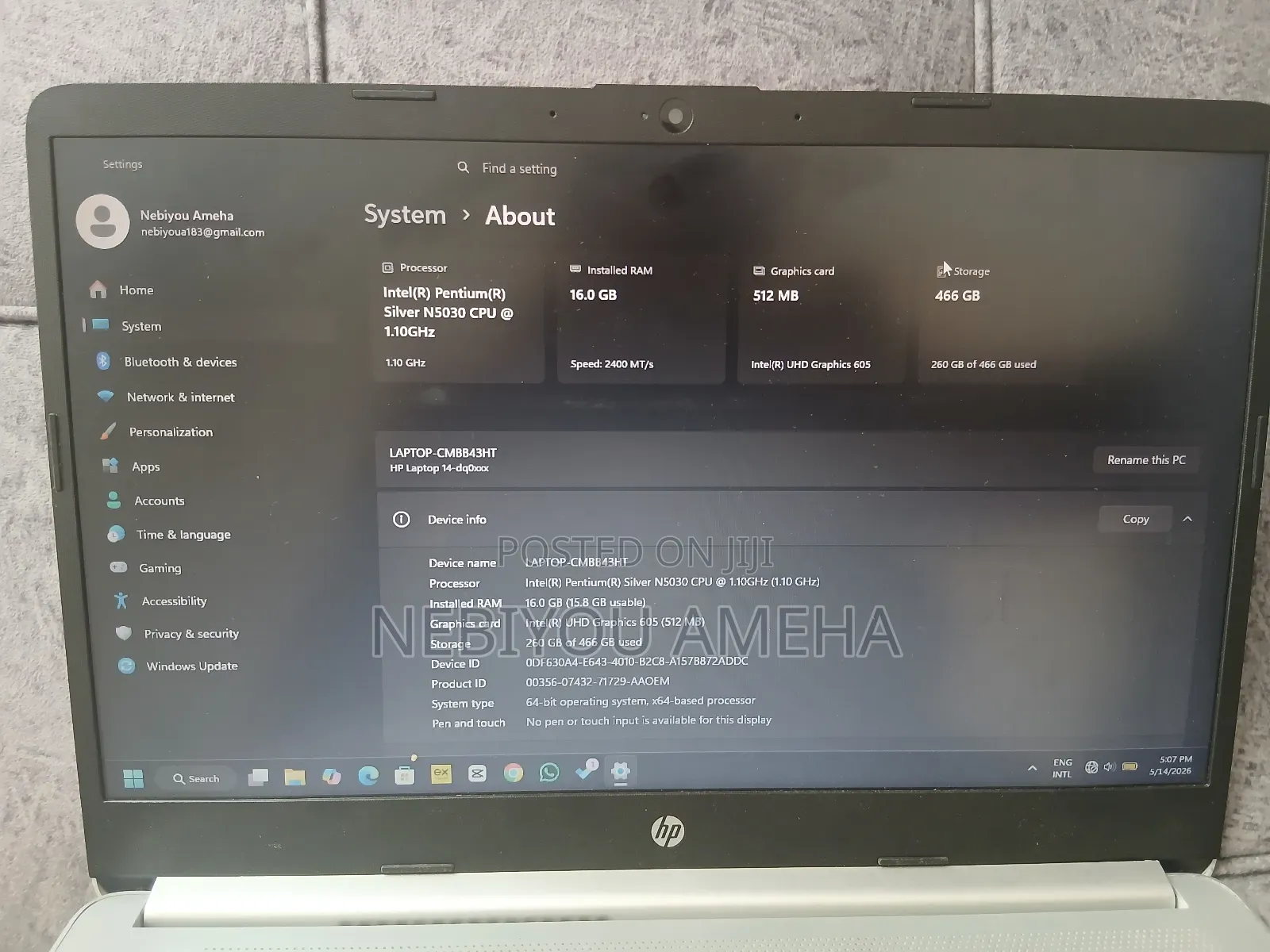 Laptop HP Stream Notebook 16GB Intel Pentium SSD 512GB