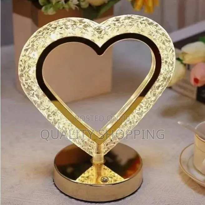 Heart Shapped Led Crystal Table Lamp