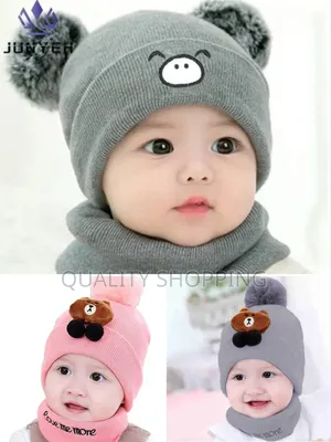 Toddler Knitted Hat Beanie Cap Scarf Set
