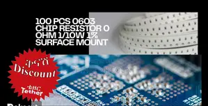 - 100 Pcs 0603 Chip Resistor 0 Ohm 1/10w 1% Surface Mount Rohs
